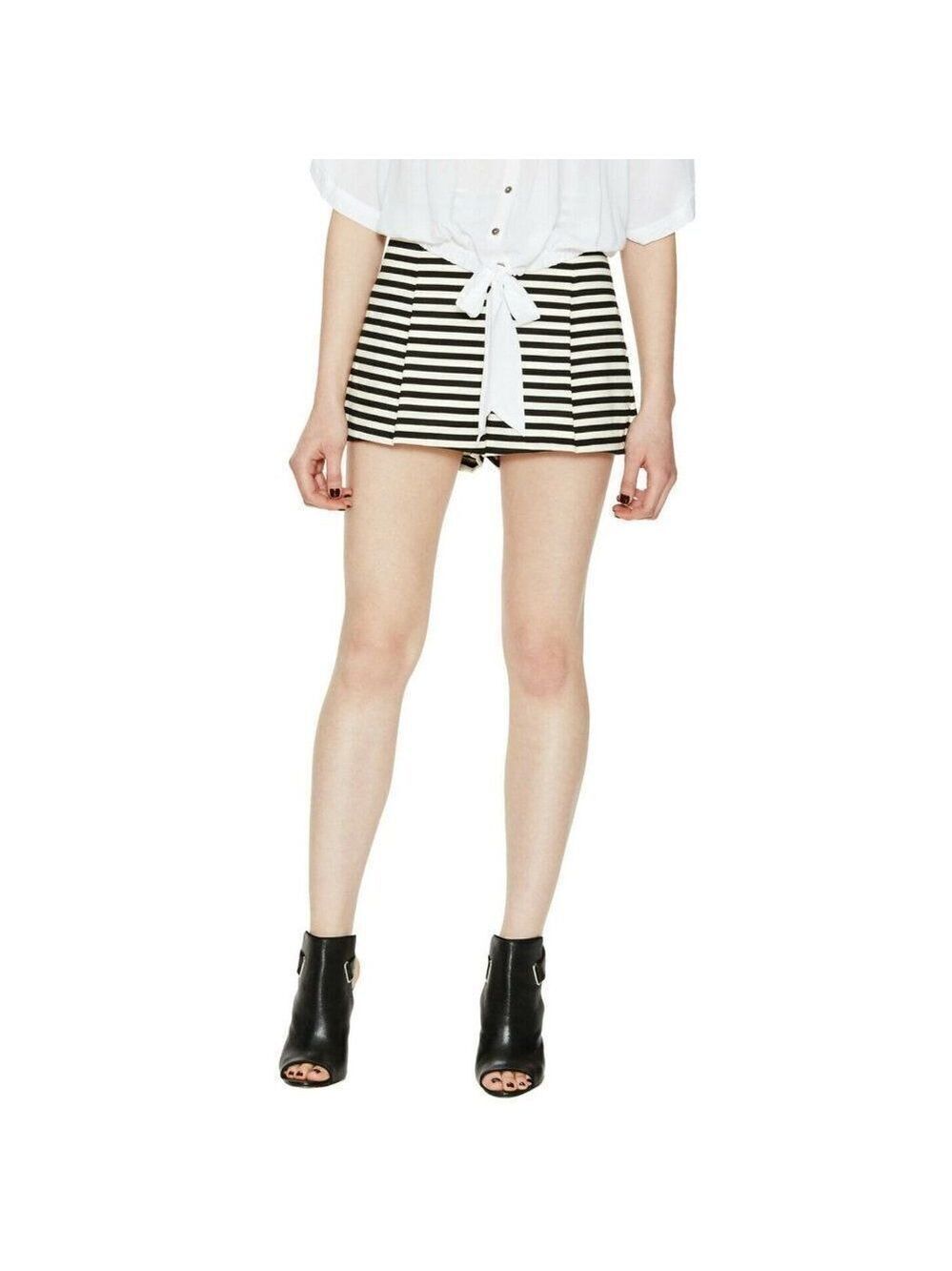 New Free People Clean Striped Ponte Knit Shorts in black/ivory M